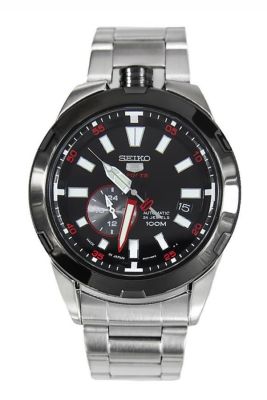 SEIKO 5 Sport นาฬิกาข้อมือผู้ชาย สายสเตนเลส 50th Anniversary Special Edition รุ่น SSA169K1 - Silver/Black