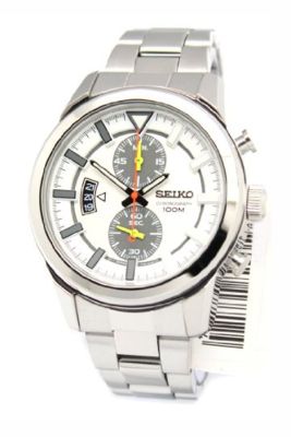 SEIKO นาฬิกาข้อมือผู้ชาย Chronograph สายสแตนเลส รุ่น SNN281P1 - สีเงิน/สีขาว/สีเทา