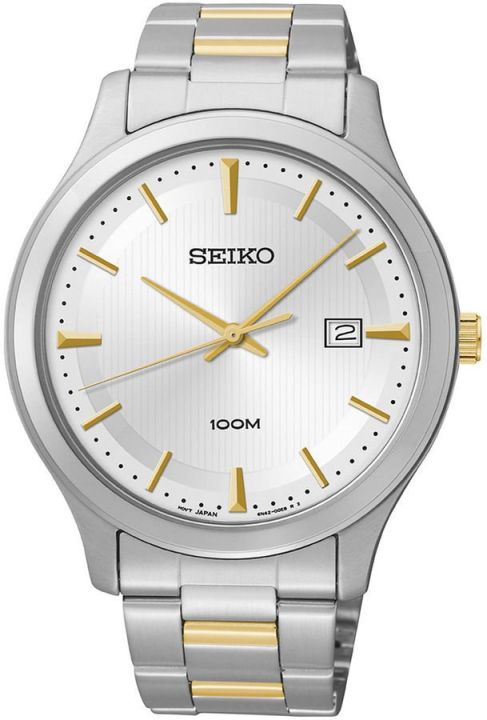 Seiko Mens Watch Two-Tone Silver/Gold Stainless Strap SUR053