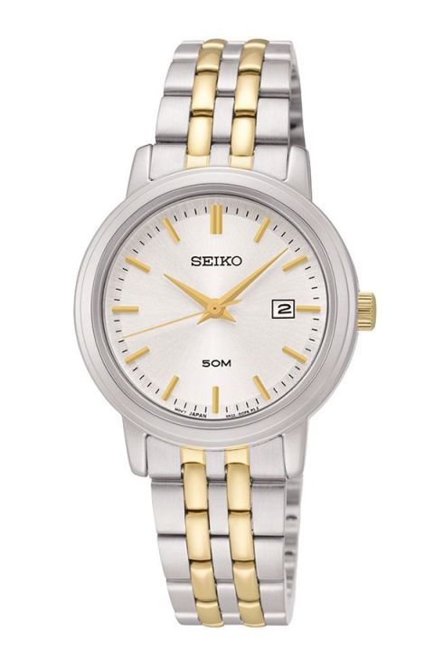 SEIKO Neo Classic นาฬิกาข้อมือผู้หญิง สายสแตนเลส รุ่น SUR825P1 - 2กษัตริย์/สีทอง/สีเงิน