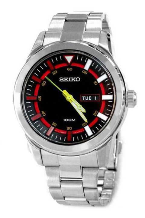 SEIKO นาฬิกาข้อมือผู้ชาย สายสแตนเลส รุ่น SGGA95P1 - สีเงิน/สีดำ/สีแดง