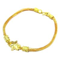 TANITTgems สร้อยข้อมือทองเหลืองแท้ลายสี่เสาประดับดาว รุ่น TNBG162 - Gold