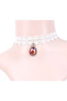 TANITTgems Vintage Ruby French Lace short Necklace