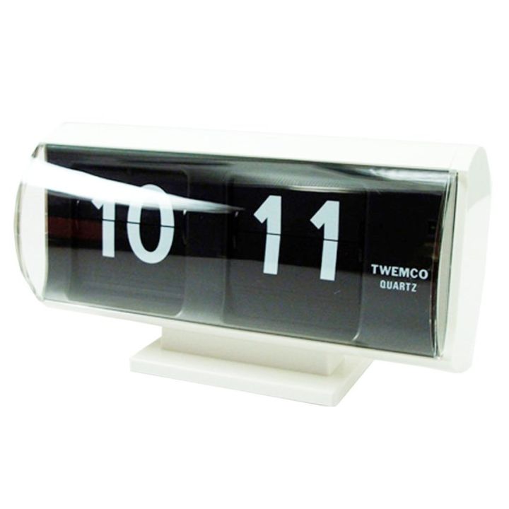 TWEMCO Flip Clock QT-30T สีขาวหน้าดำ