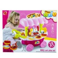 Worktoys ชุดย่างบาร์บีคิว BBQ cart play set (สีชมพู)