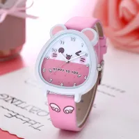 Đồng hồ trẻ em kim W07 màu hồng tai mèo hình thú giá tốt