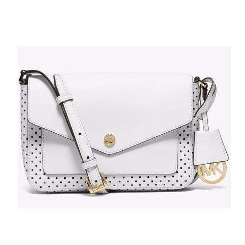 HCM]Túi Michael Kors GREENWICH SMALL SAFFIANO LEATHER CROSSBODY (Trắng) |  